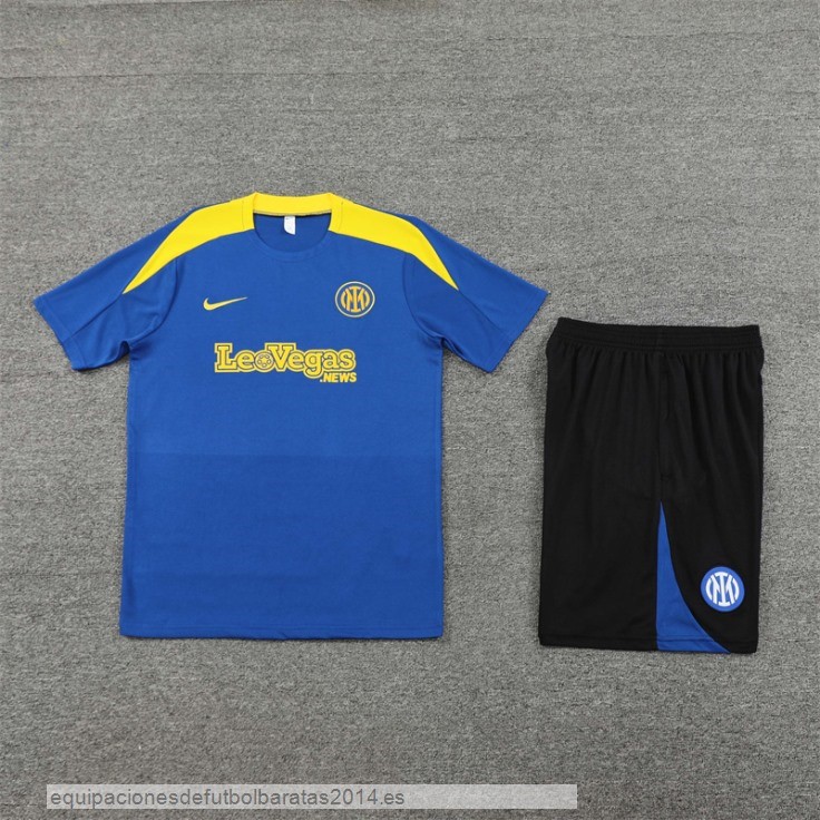 Nuevo Entrenamiento Conjunto Completo Inter Milan 24/25 Azul Amarillo Negro Baratas
